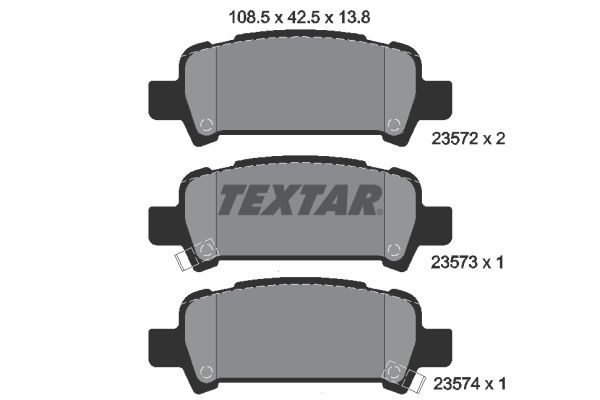TEXTAR 2357202 Brake pad set, disc brake