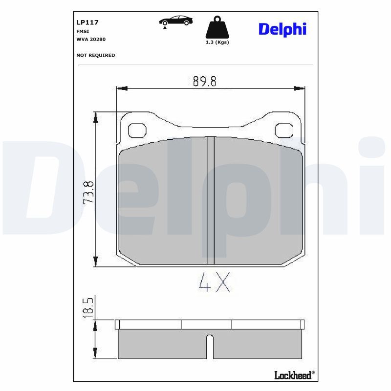 DELPHI LP117 Brake pad set, disc brake