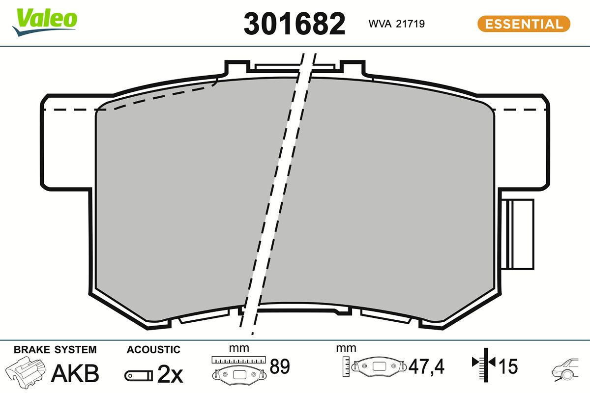 VALEO 301682 Brake pad set, disc brake