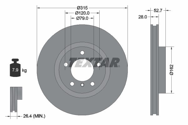 TEXTAR 92071203 Brake disc