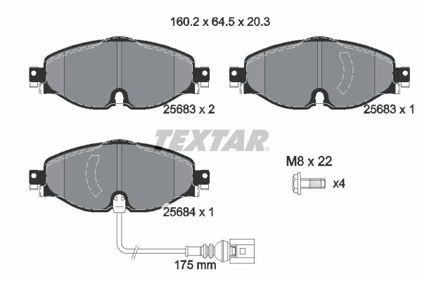 TEXTAR 2568301 Brake pad set, disc brake