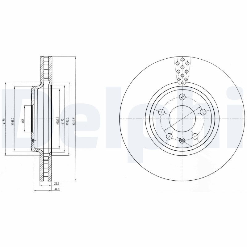 DELPHI BG4080C Brake disc