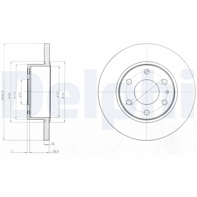 DELPHI BG4165 Brake disc