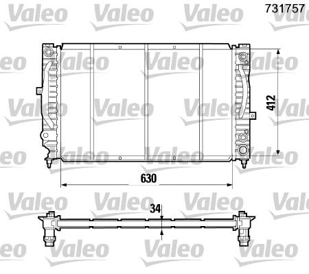 VALEO 731757 Radiator, engine cooling