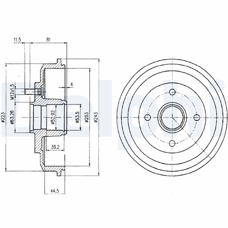 DELPHI BF402 Brake drum