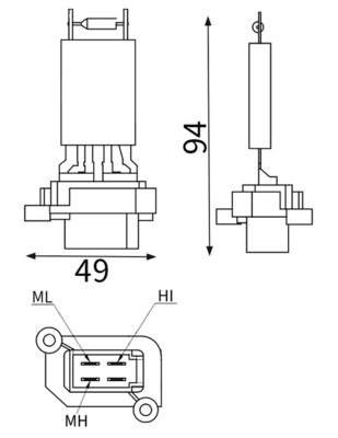 MAHLE ABR 180 000S Resistor, interior blower