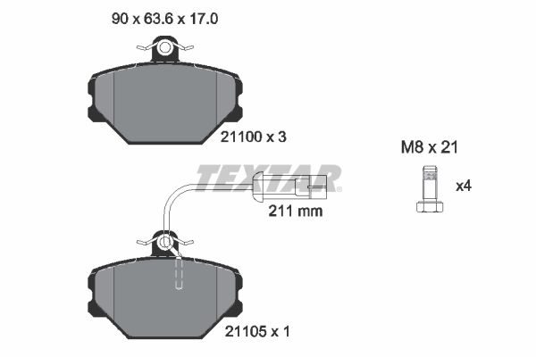 TEXTAR 2110005 Brake pad set, disc brake
