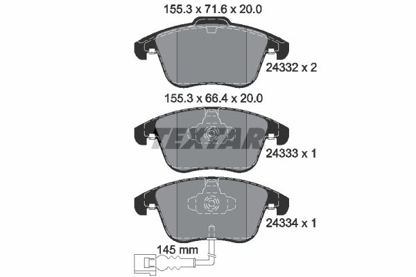 TEXTAR 2433301 Brake pad set, disc brake