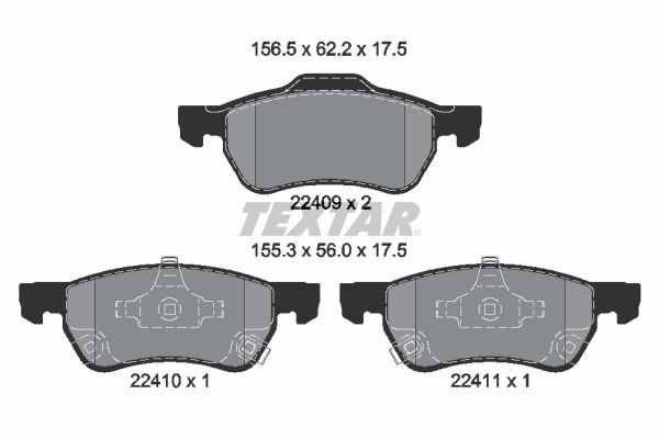 TEXTAR 2240901 Brake pad set, disc brake