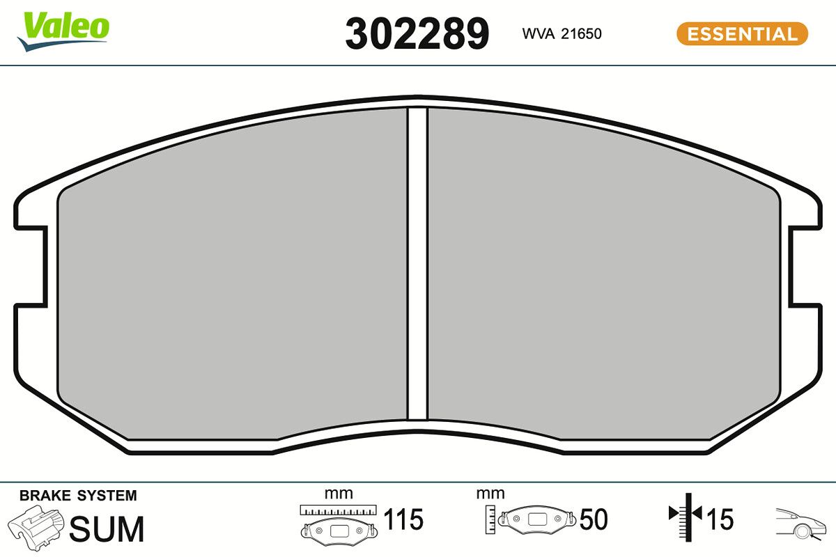 VALEO 302289 Brake pad set, disc brake