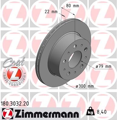 ZIMMERMANN 180.3032.20 Brake disc