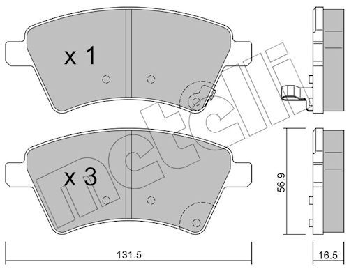 METELLI 22-0702-0 Brake pad set, disc brake