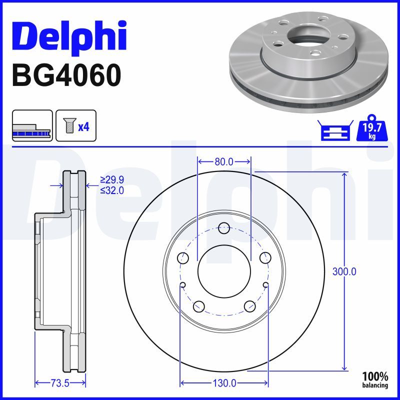 DELPHI BG4060 Brake disc