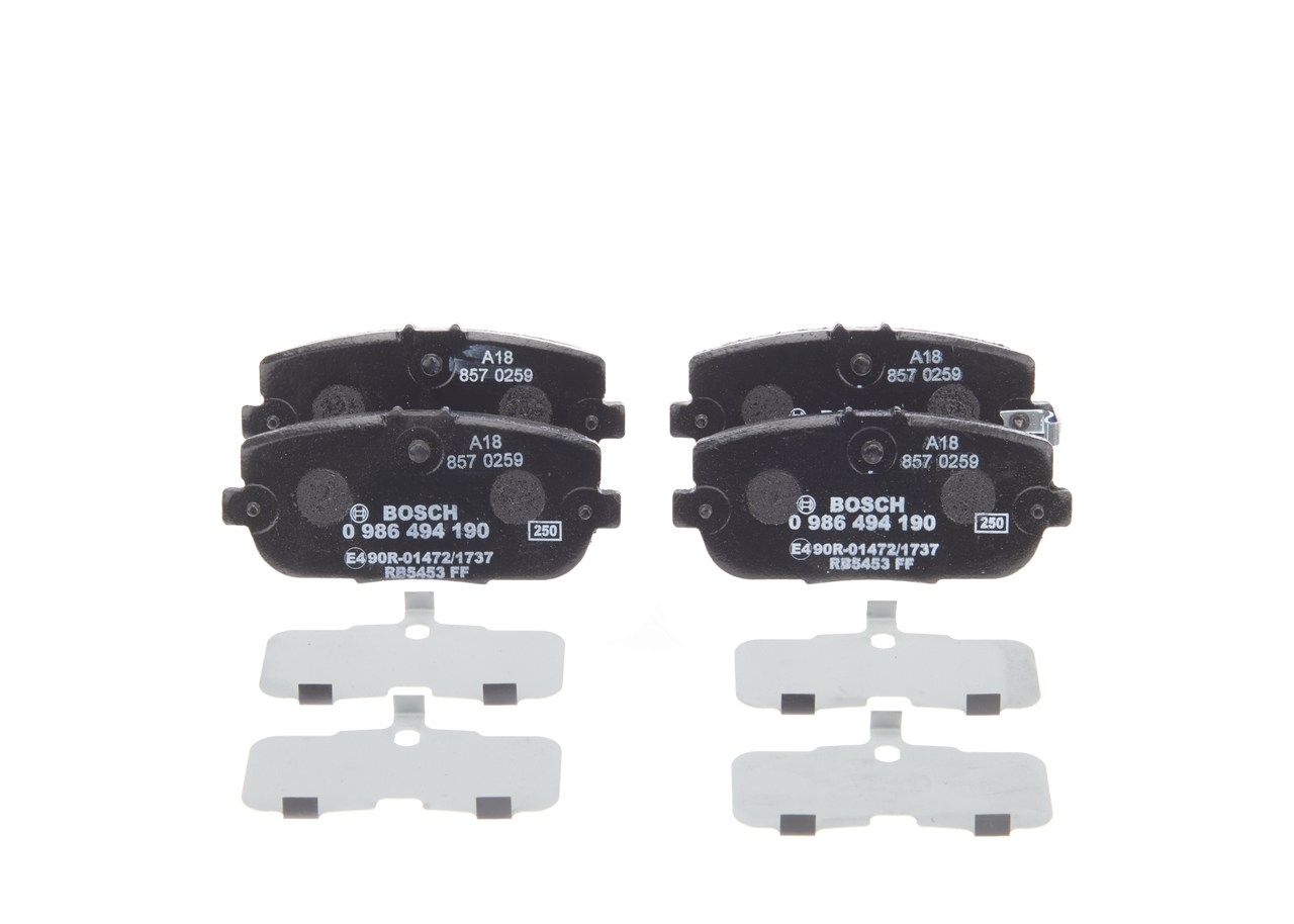 BOSCH 0 986 494 190 Stabdžių trinkelių rinkinys, diskinis stabdys