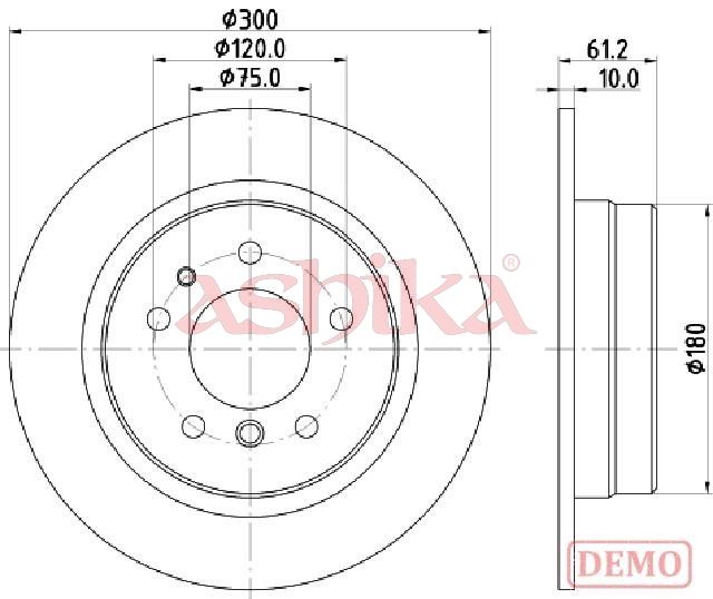 ASHIKA 61-00-0119C Brake disc