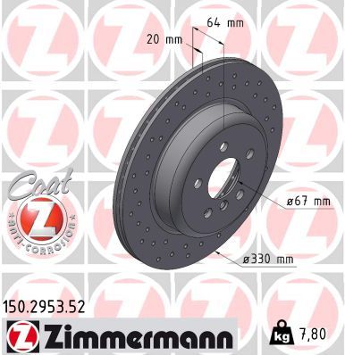 ZIMMERMANN 150.2953.52 Brake disc