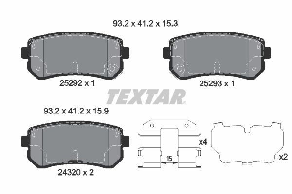 TEXTAR 2529201 Brake pad set, disc brake