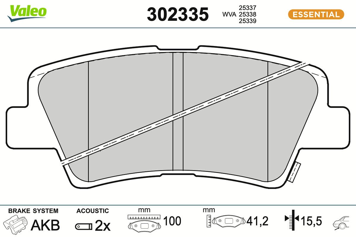 VALEO 302335 Brake pad set, disc brake