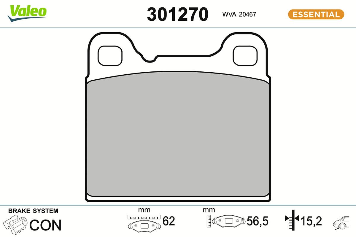 VALEO 301270 Brake pad set, disc brake