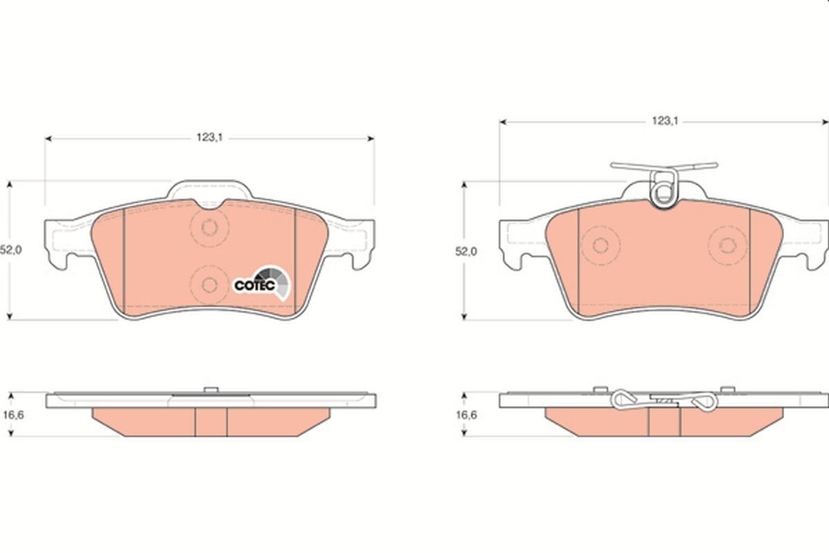 TRW GDB1621 Brake pad set, disc brake