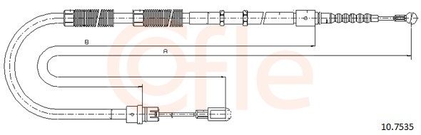 COFLE 10.7535 Cable pull, parking brake