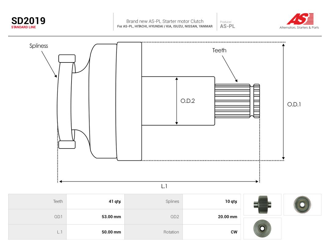 Pinion, starter-3
