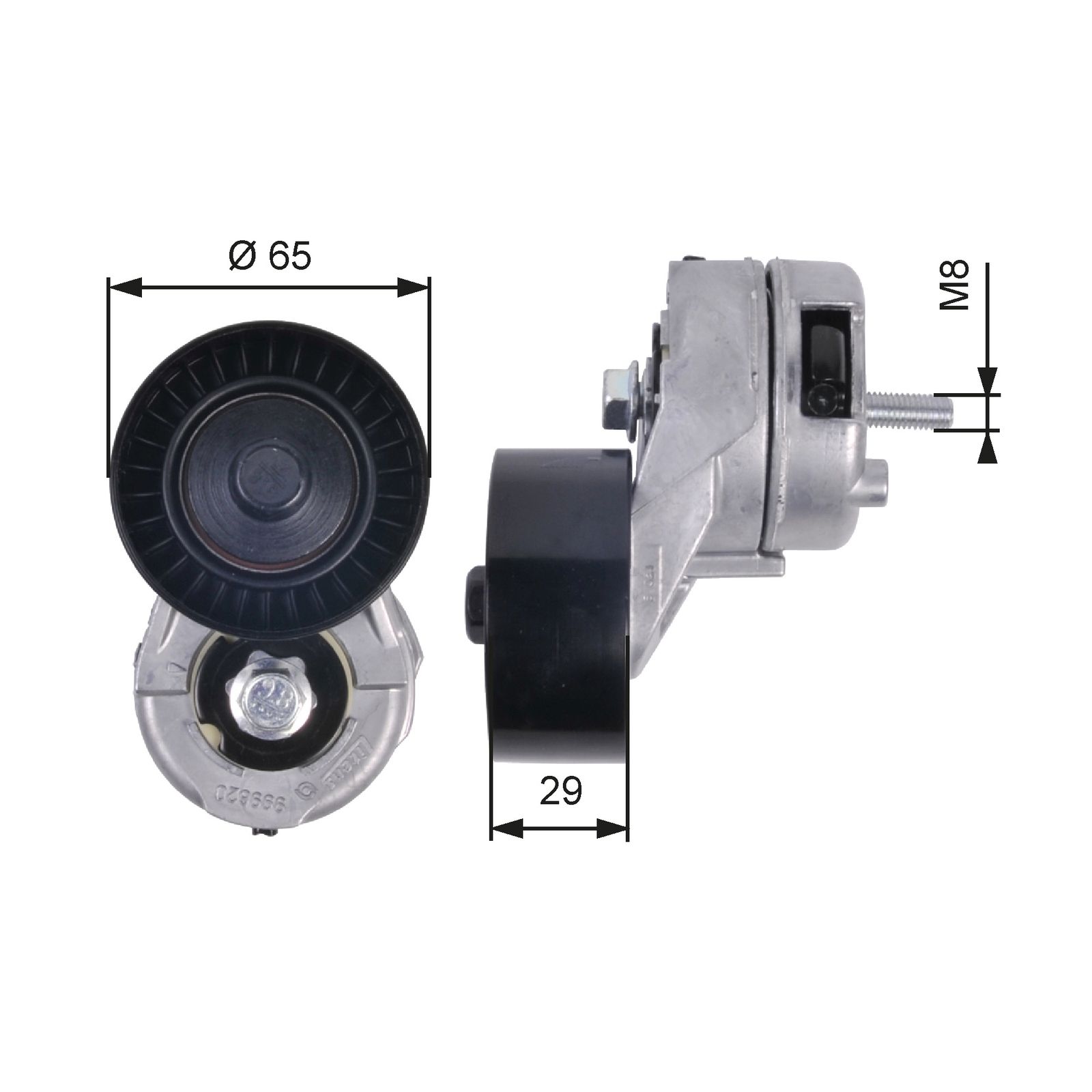 Belt Tensioner, V-ribbed belt