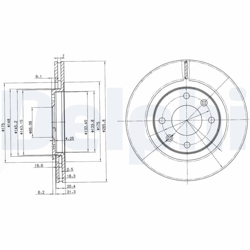 DELPHI BG2387C Brake disc