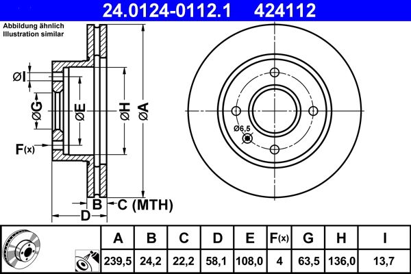 ATE 24.0124-0112.1 Brake disc