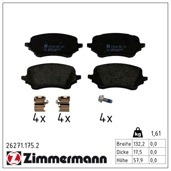ZIMMERMANN 26271.175.2 Brake pad set, disc brake