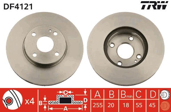 TRW DF4121 Brake disc