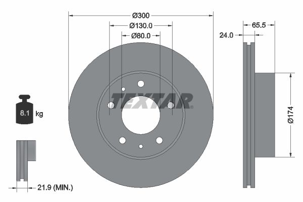 TEXTAR 92116703 Brake disc