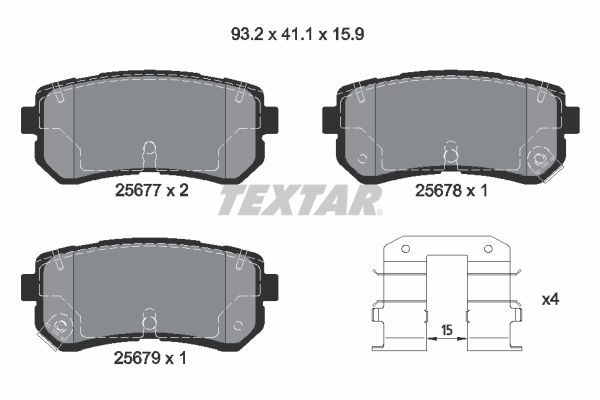 TEXTAR 2567701 Brake pad set, disc brake