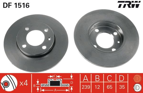 TRW DF1516 Brake disc