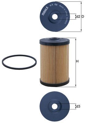 MAHLE KX 68D Fuel filter