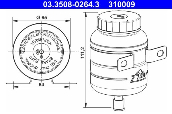 ATE 03.3508-0264.3 Fluid reservoir, brake fluid