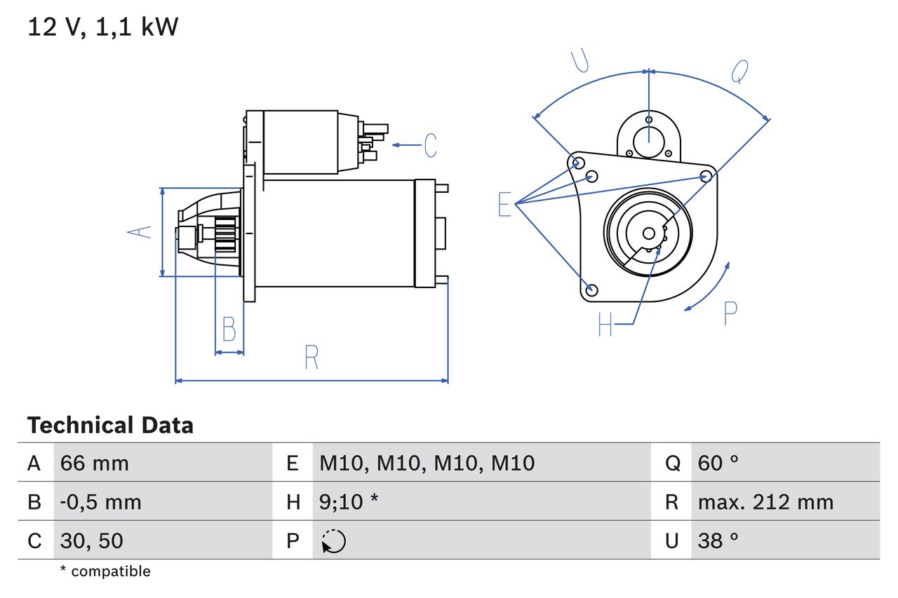 BOSCH 0 986 016 400 Starter