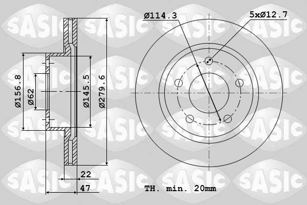 SASIC 6106153 Brake disc