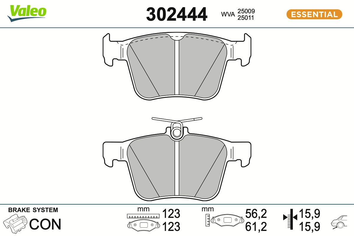 VALEO 302444 Brake pad set, disc brake