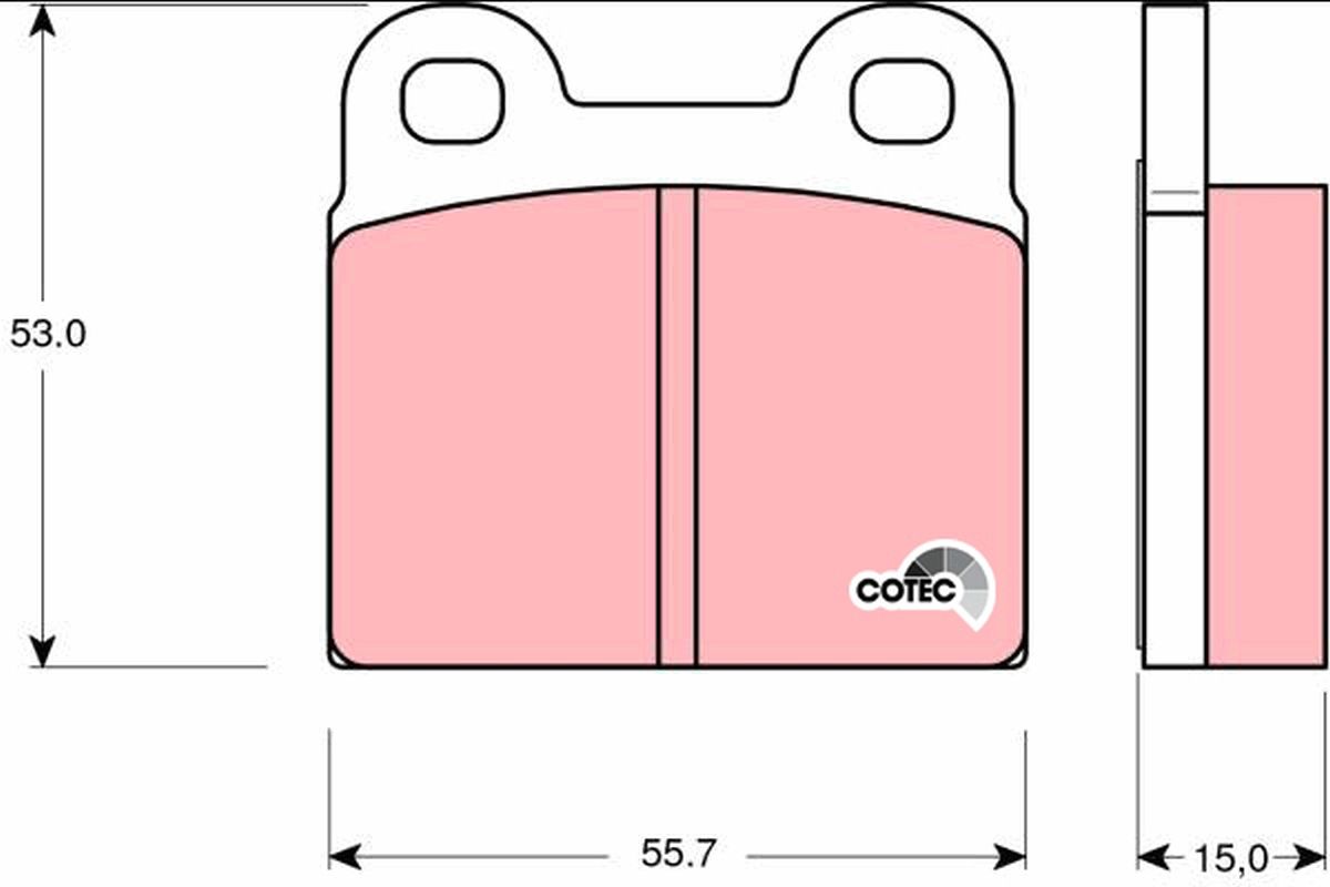 TRW GDB102 Stabdžių trinkelių rinkinys, diskinis stabdys