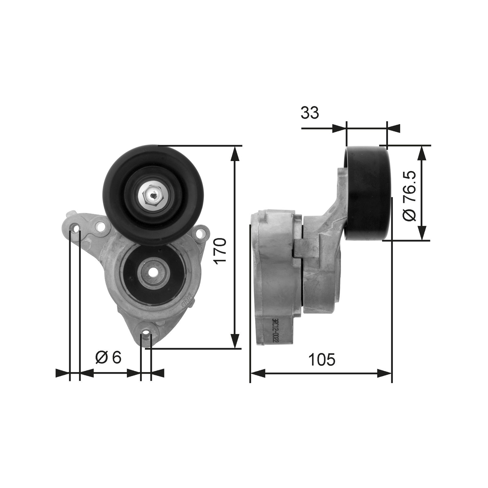 GATES T38421 Belt tensioner, v-ribbed belt