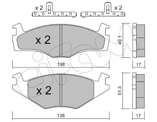CIFAM 822-045-2K Brake pad set, disc brake