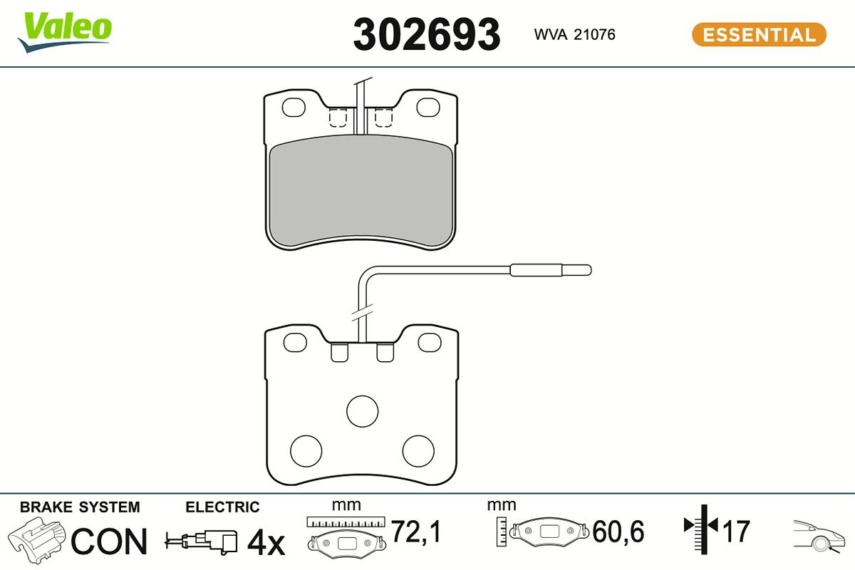 VALEO 302693 Brake pad set, disc brake