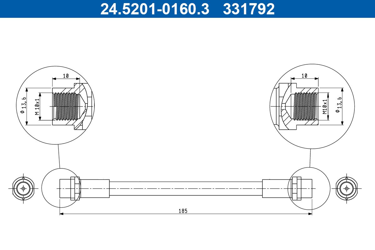 ATE 24.5201-0160.3 Brake hose