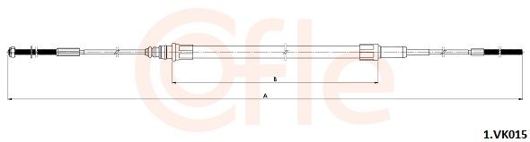 COFLE 92.1.VK015 Cable pull, parking brake