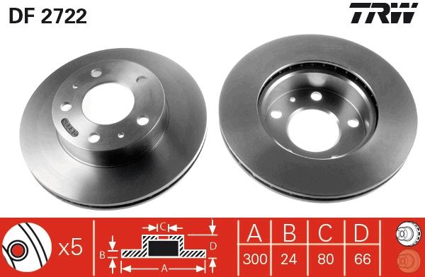 TRW DF2722 Brake disc