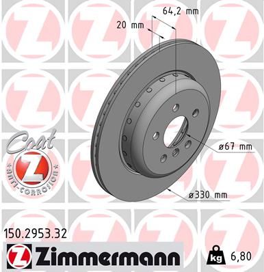 ZIMMERMANN 150.2953.32 Brake disc