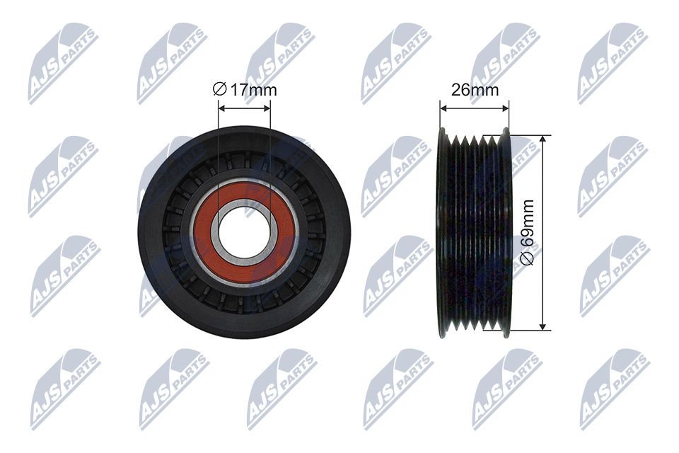 NTY RNK-MZ-018 Tensioner pulley, v-ribbed belt