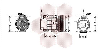 VAN WEZEL 1700K041 Compressor, air conditioning