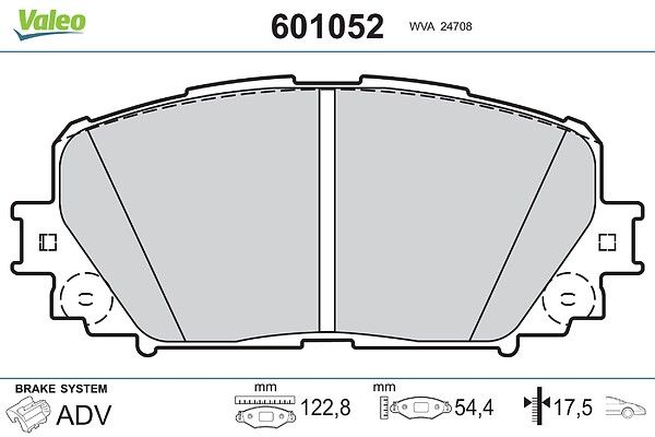 VALEO 601052 Brake pad set, disc brake